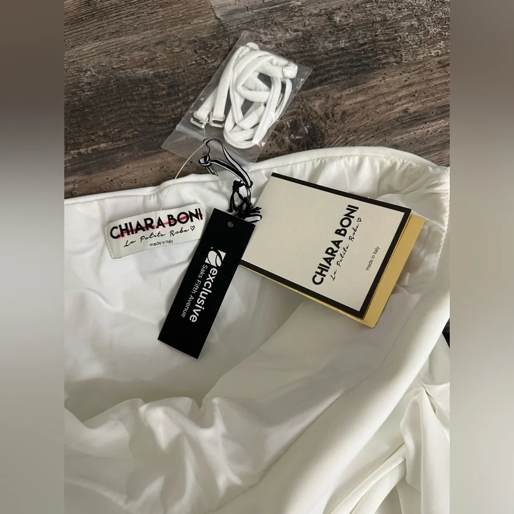 NWT Chiara Boni La Petite Robe Nyaveth White Strapless Long Column Dress Size 10 - Picture 7 of 10